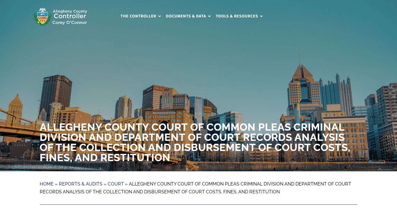 Allegheny County Court of Common Pleas Criminal Division and Department ...